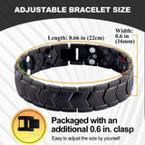 Kyosi bracelet magnétique triple-rangs noir, ajustable pour tous les poignets.