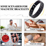 Kyosi bracelet magnétique triple-lignes noir, texture raffinée et allure masculine.