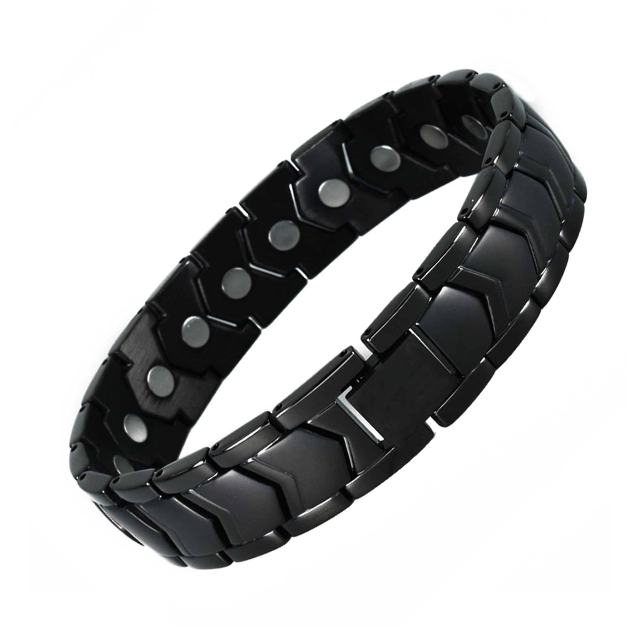 KYOSI bracelet magnétique pour homme noir, port quotidien élégant.