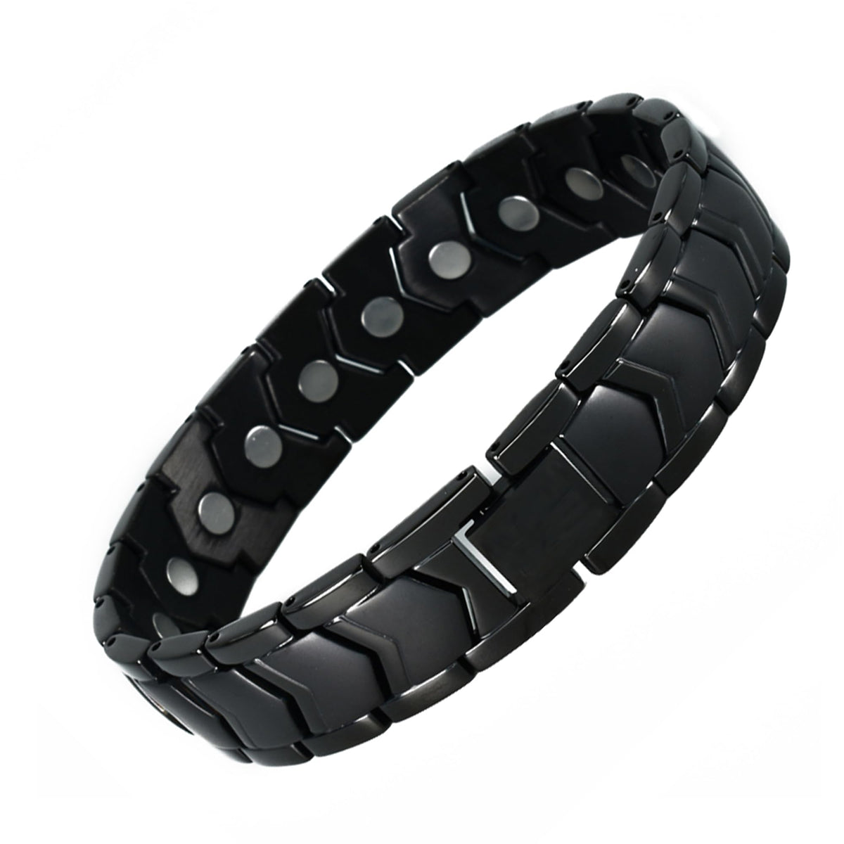 KYOSI bracelet magnétique pour homme noir, port quotidien élégant.