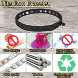 KYOSI bracelet-magnetique-titanium-noir-ensemble-emballage, emballage cadeau prêt à offrir.
