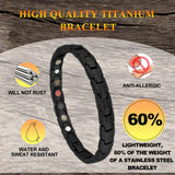 KYOSI bracelet-magnetique-titanium-noir-port-mode, porté sur la main, look chic et discret.