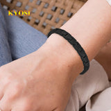 KYOSI bracelet-magnetique-titanium-noir-style-quotidien, élégant pour la vie de tous les jours.