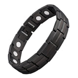 KYOSI bracelet magnétique en titane noir, vue avant, allure élégante.
