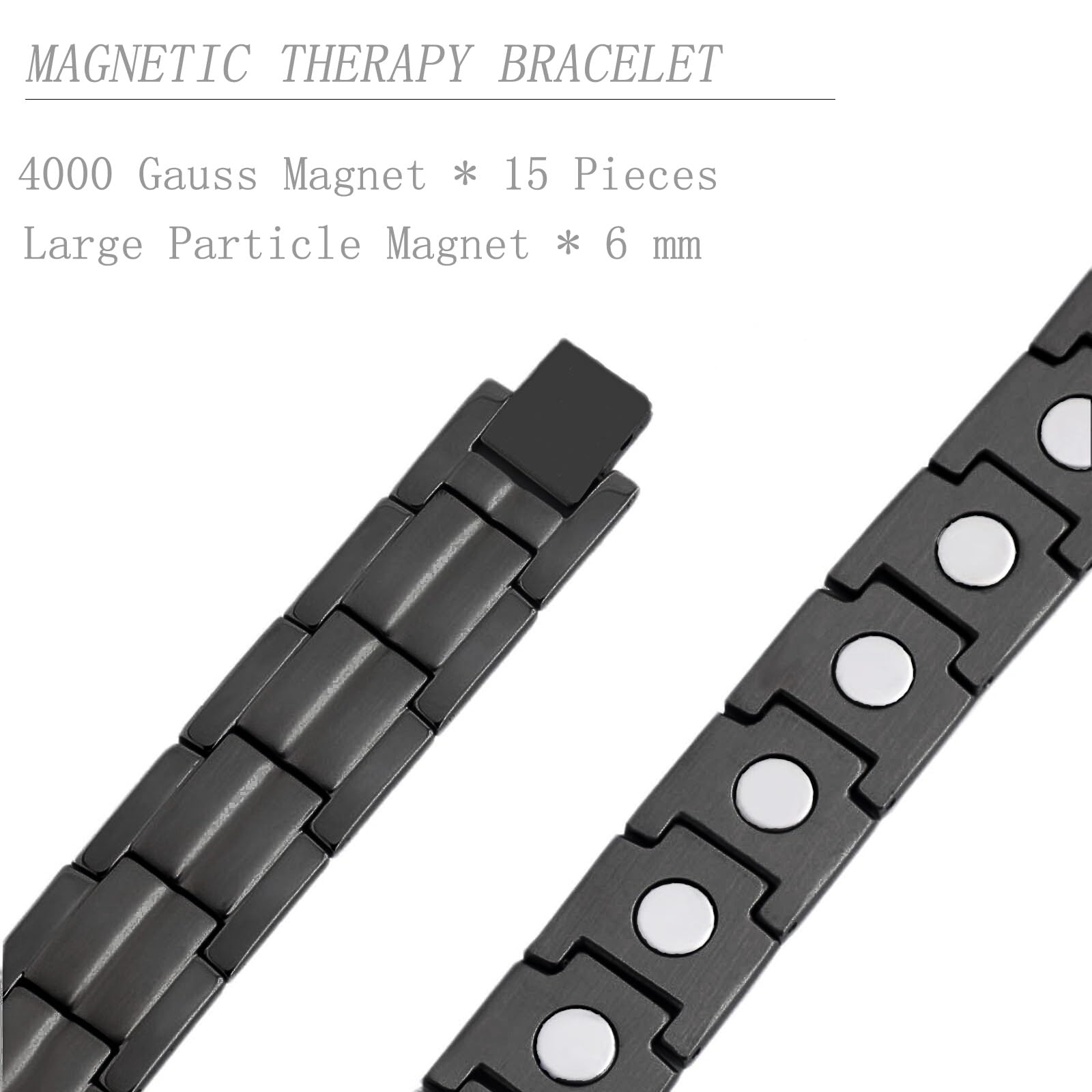 KYOSI bracelet titane noir, design classique et léger sur le poignet.