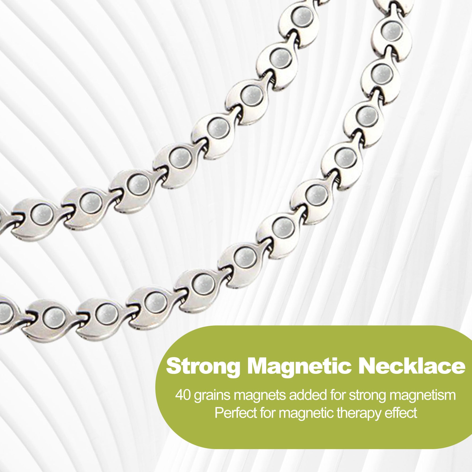 KYOSI collier magnétique acier inox brosse, durabilité et éclat.