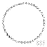 KYOSI collier magnétique feuille argenté, élégant pour un port quotidien.