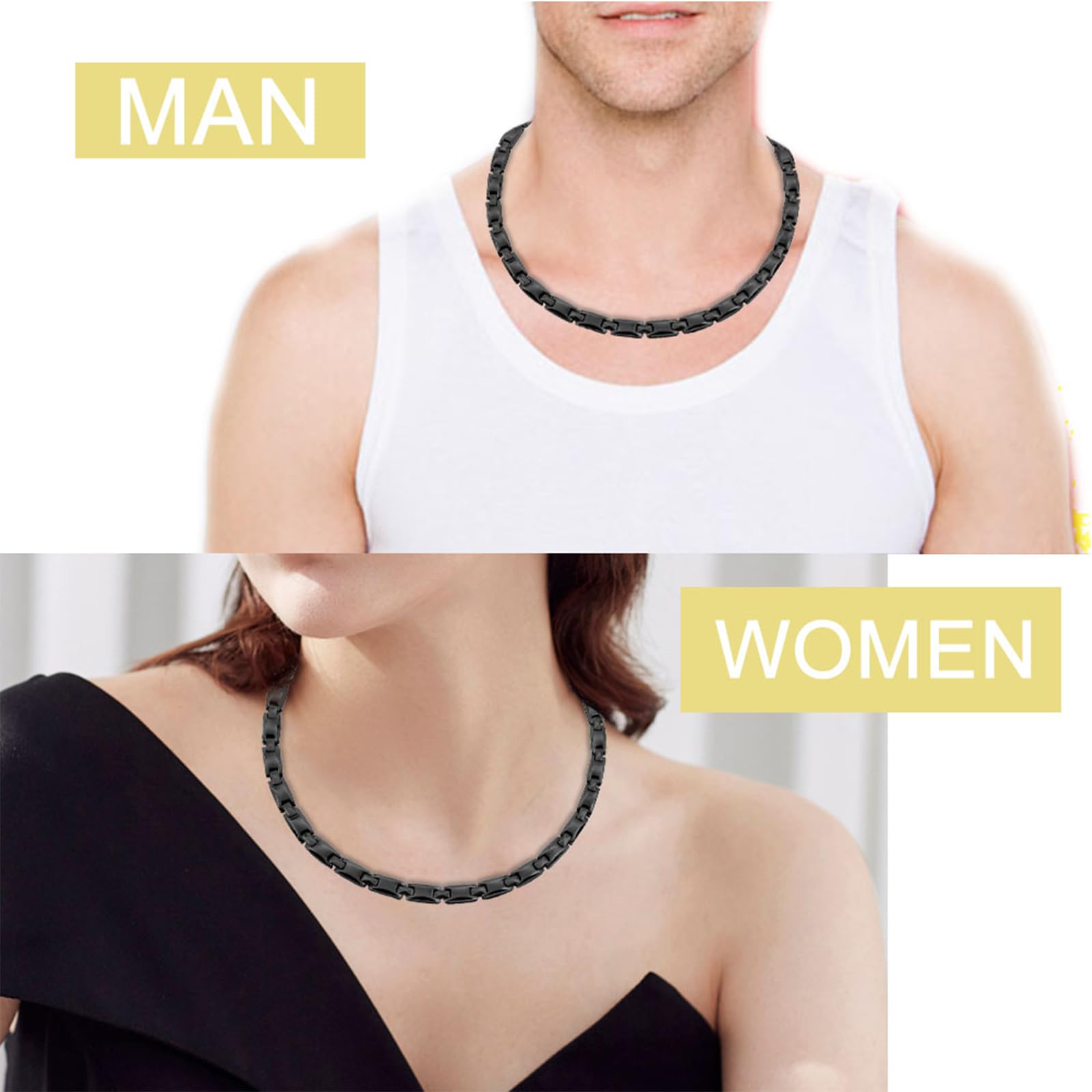 KYOSI collier design moderne en titane, durable et léger.