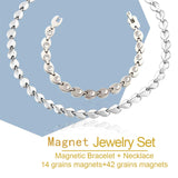 KYOSI collier magnétique feuille argent – look moderne et énergie douce au porté.
