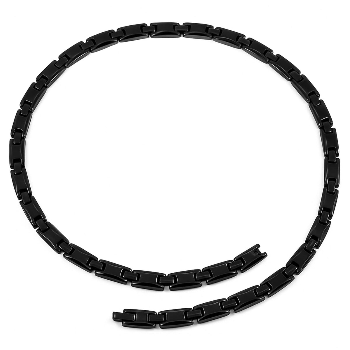 KYOSI collier magnetique titane 22 pouces noir, léger et hypoallergénique.