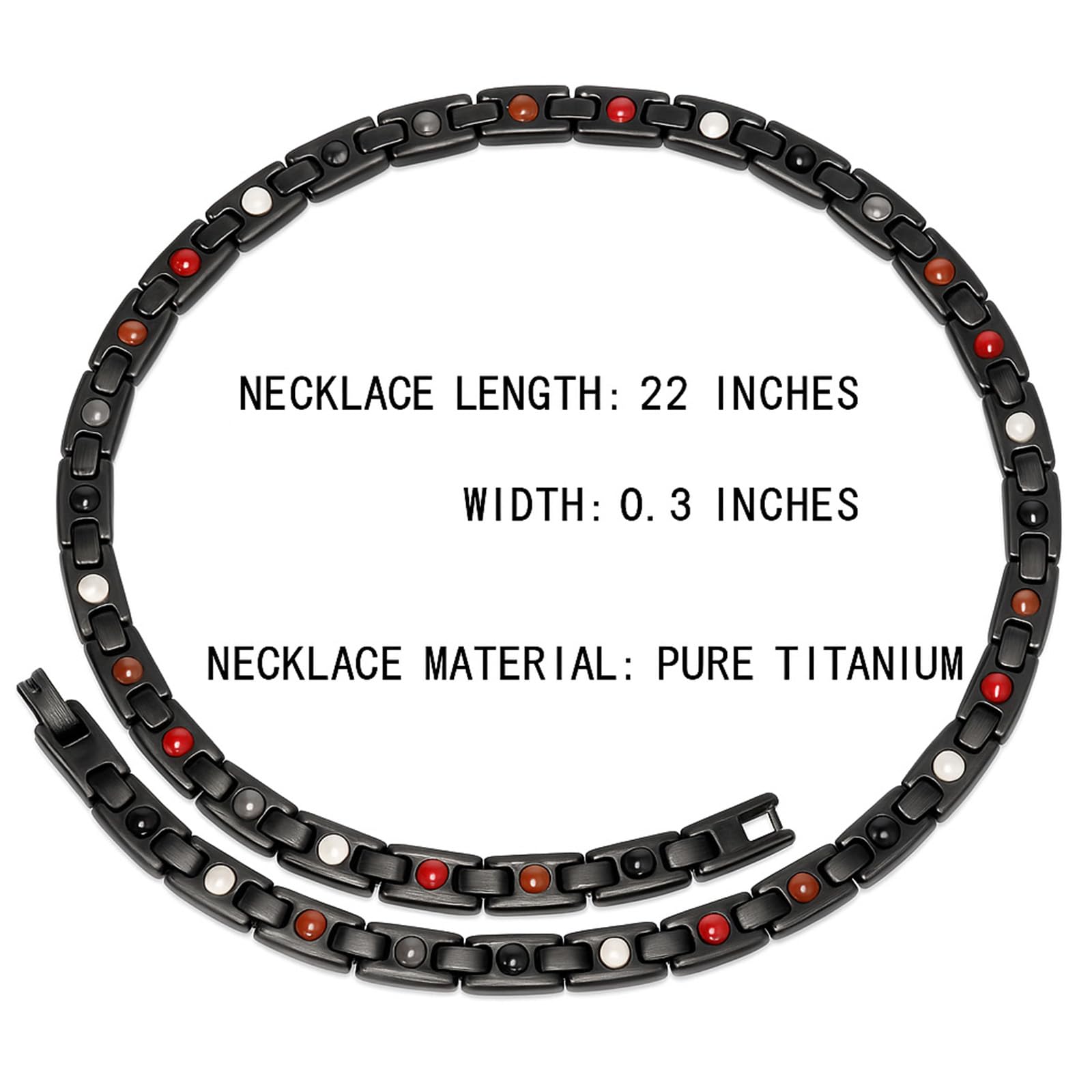KYOSI collier titane léger sans allergie, noir élégant pour usage quotidien.
