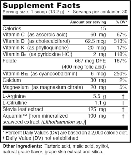 L-ARGININE PRO saveur framboise, arôme agréable et pré-entraînement facilité.