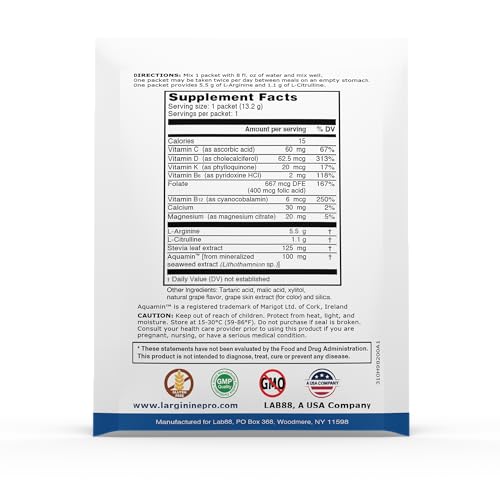 L-ARGININE PRO saveur raisin-framboise, goût agréable et énergie potentielle.