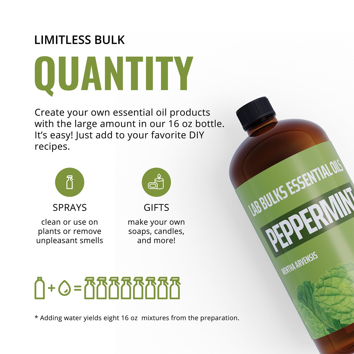 Lab Bulks Huile Menthe: bombes de bain DIY revitalisantes