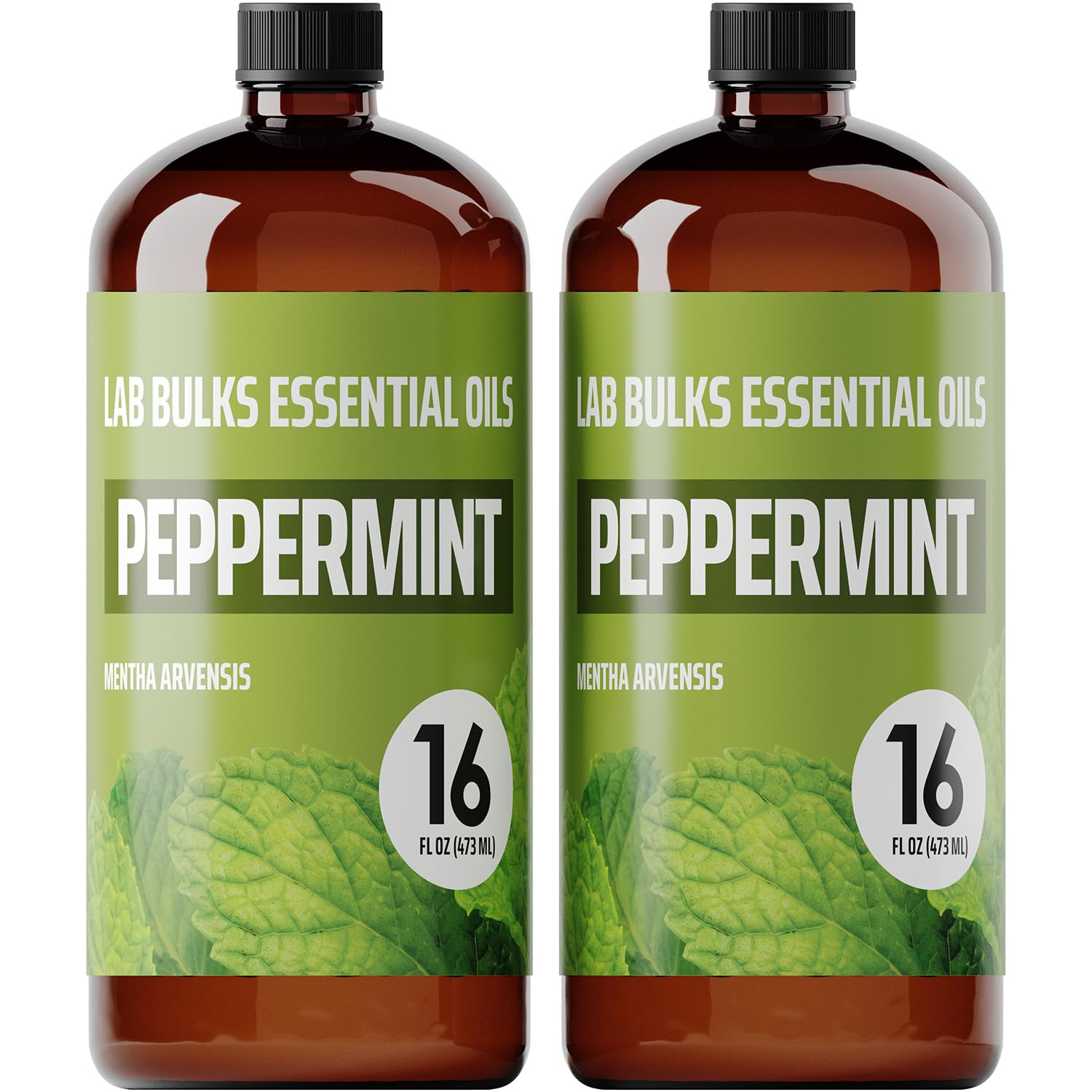 LAB BULKS ESSENTIAL OIL menthe poivrée — bouteille 16onces prête à diffuser une fragrance rafraîchissante.