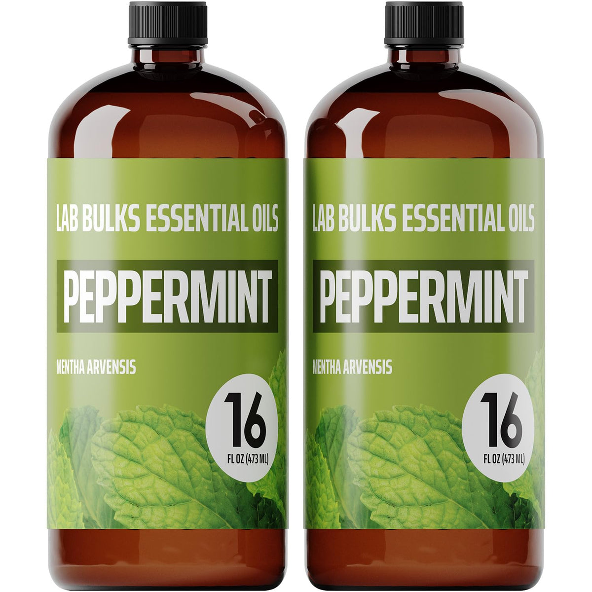 LAB BULKS ESSENTIAL OIL menthe poivrée — bouteille 16onces prête à diffuser une fragrance rafraîchissante.