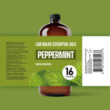 LAB BULKS ESSENTIAL OIL menthe poivrée — seconde bouteille 16onces pour vos usages maison.