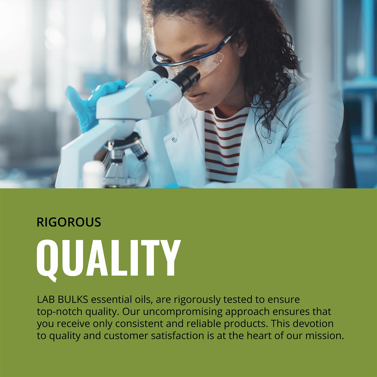 Emballage américain LAB BULKS ESSENTIAL OIL, produit de qualité prêt à l'emploi.