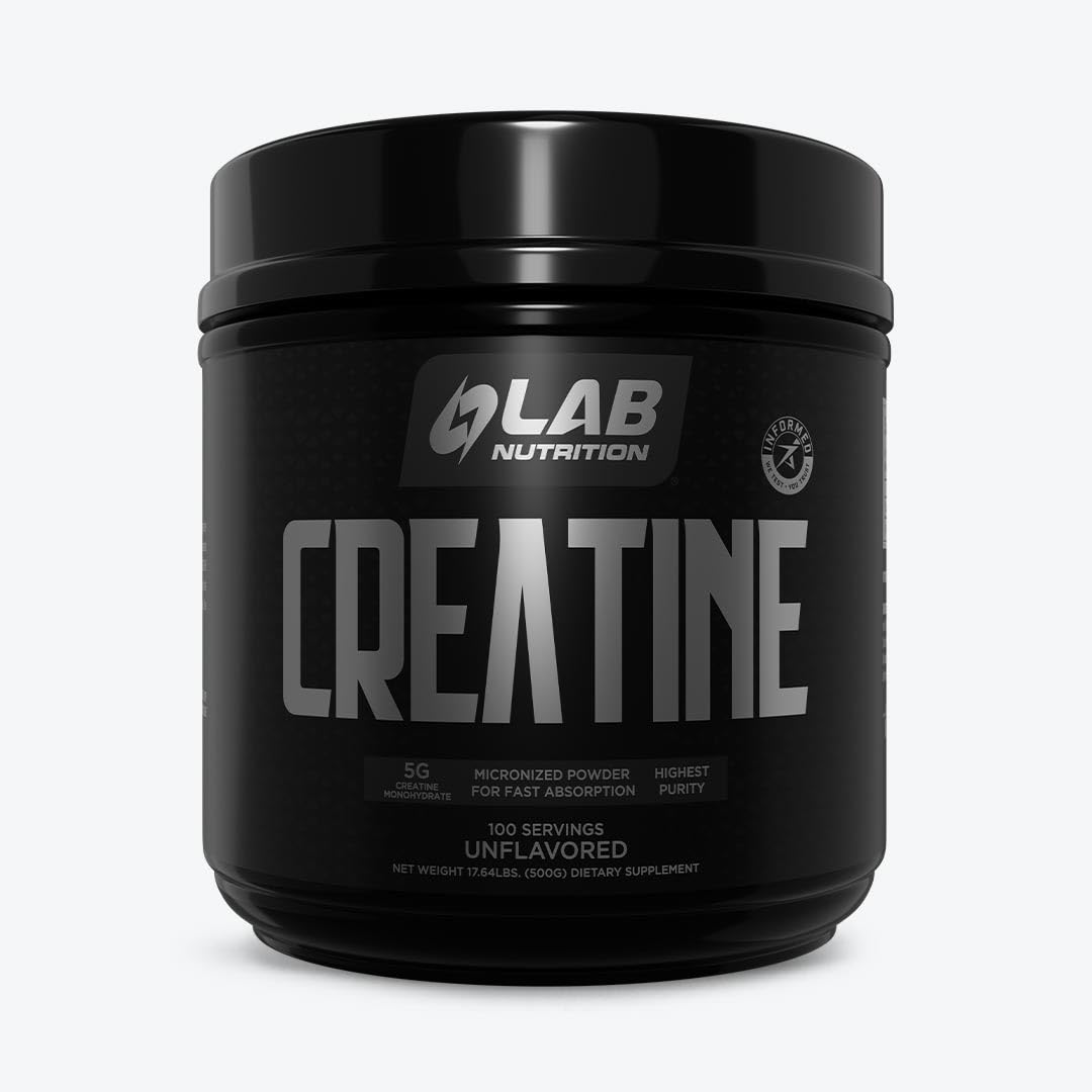 LAB NUTRITION GOL Créatine Monohydrate - poudre 500 g, dissolution rapide lors d’entraînements intenses