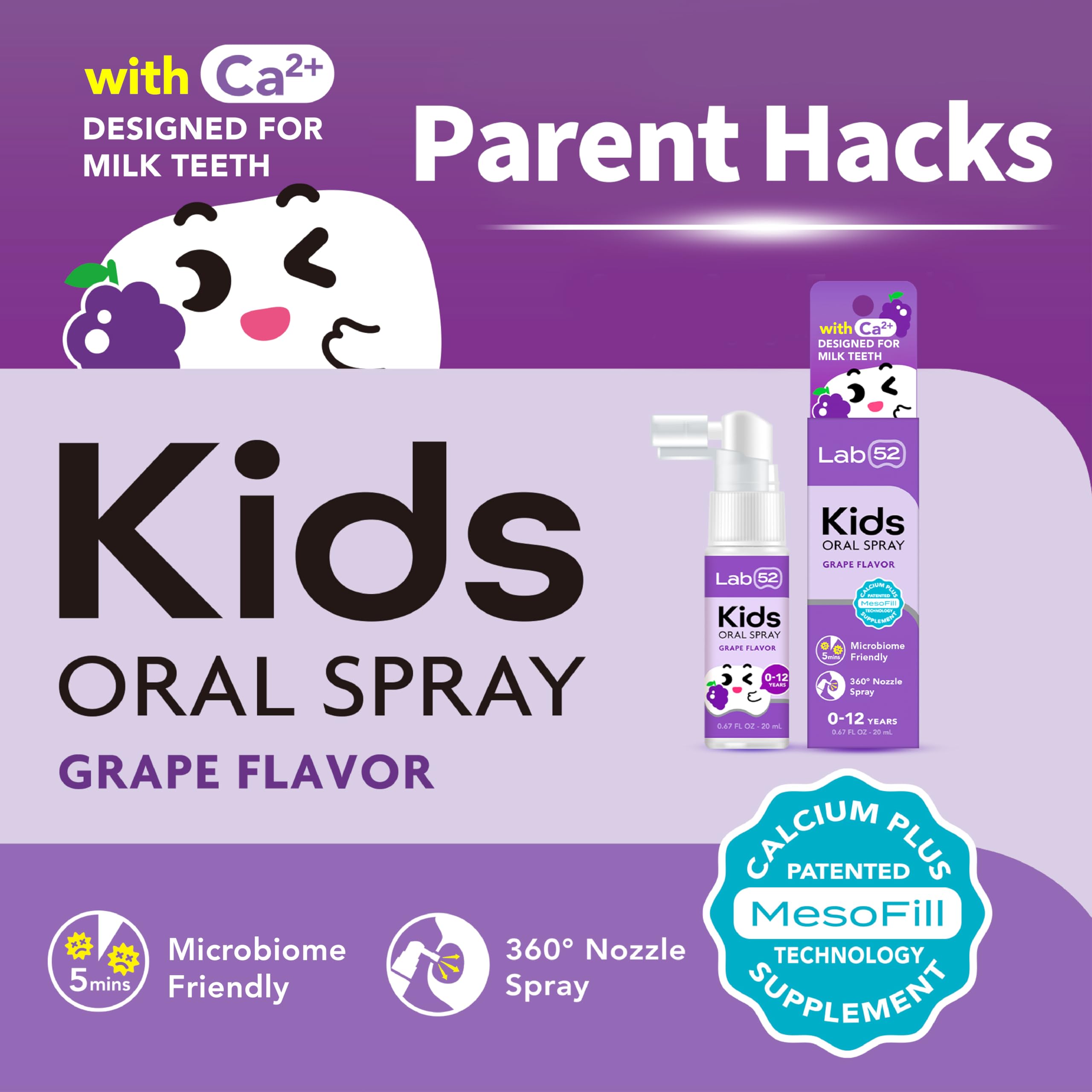 LAB52 Kids Oral Spray : démonstration d’application simple pour les tout-petits.
