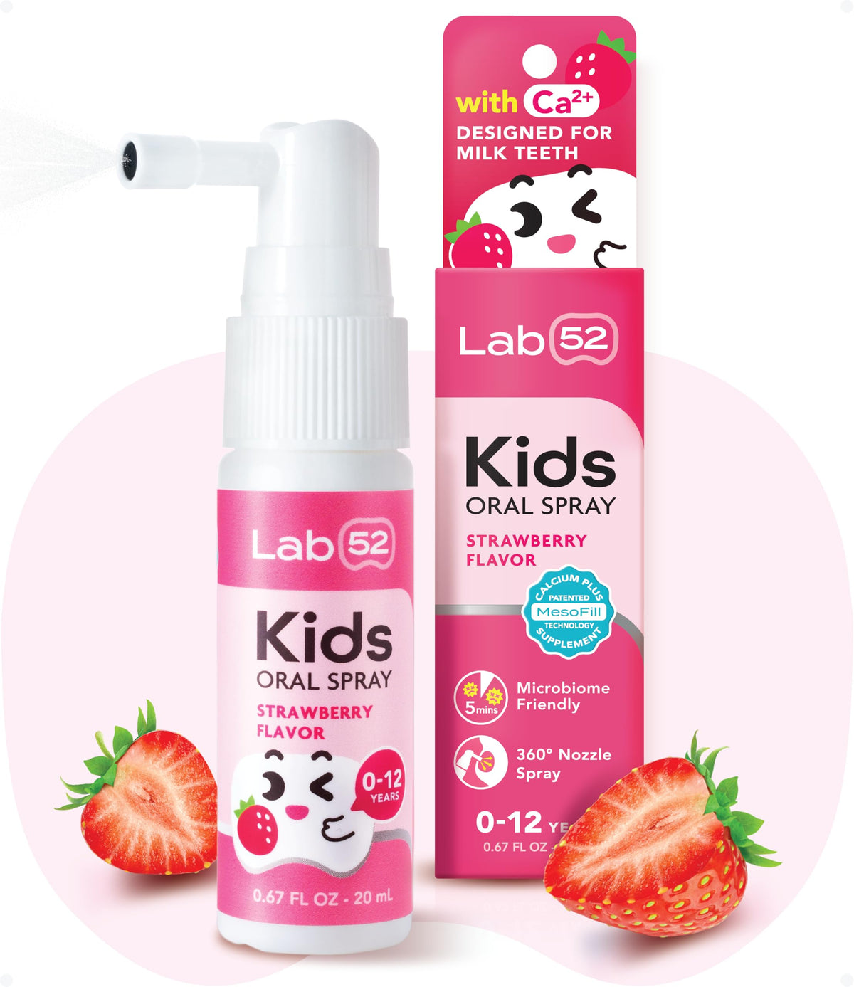 LAB52 Kids Oral Spray — bouteille prête à l'hygiène buccale des tout-petits.