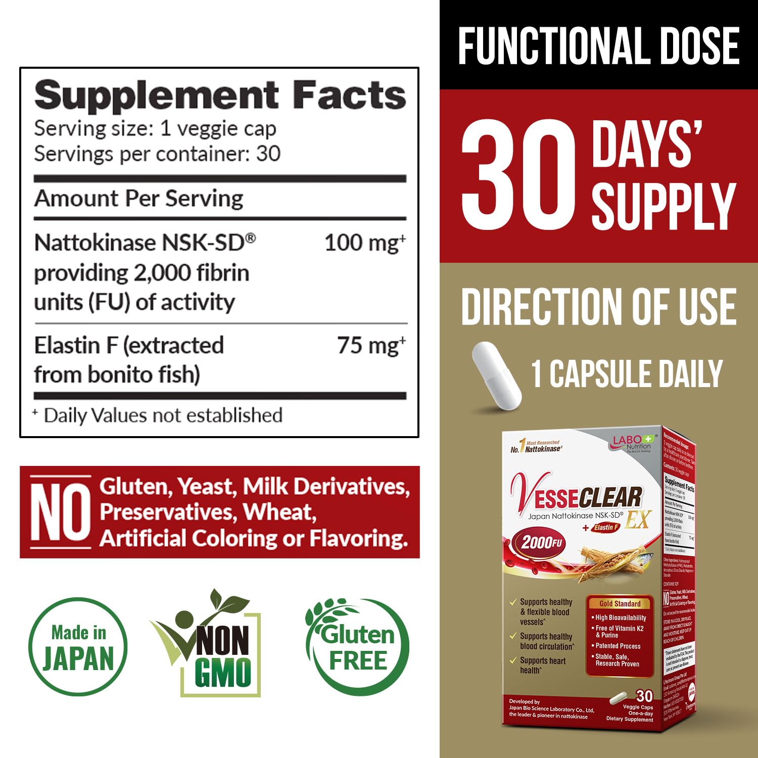 LABO Nutrition VesseCLEAR EX – capsules, libération retardée pour absorption durable