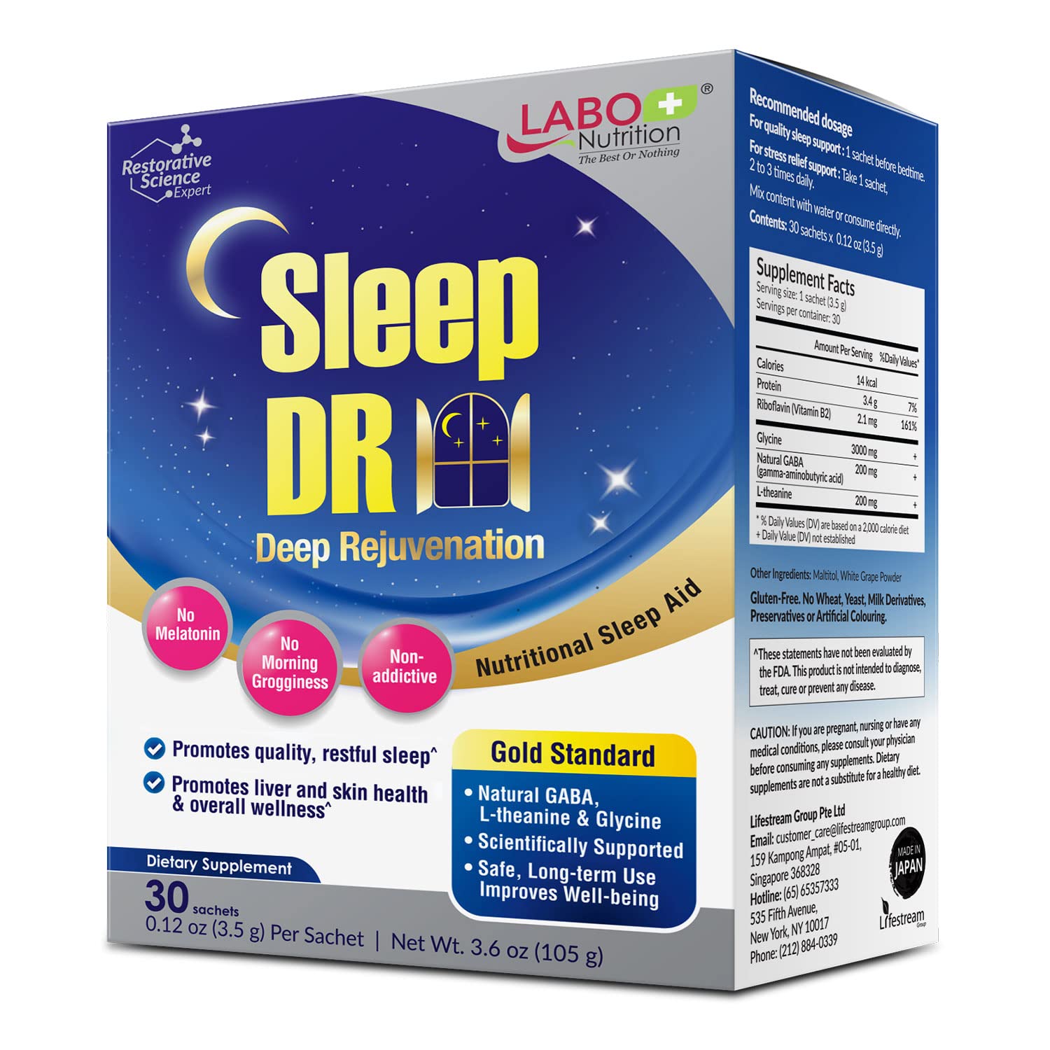 LABO Nutrition Sleep DR en poudre, début de repos plus doux.