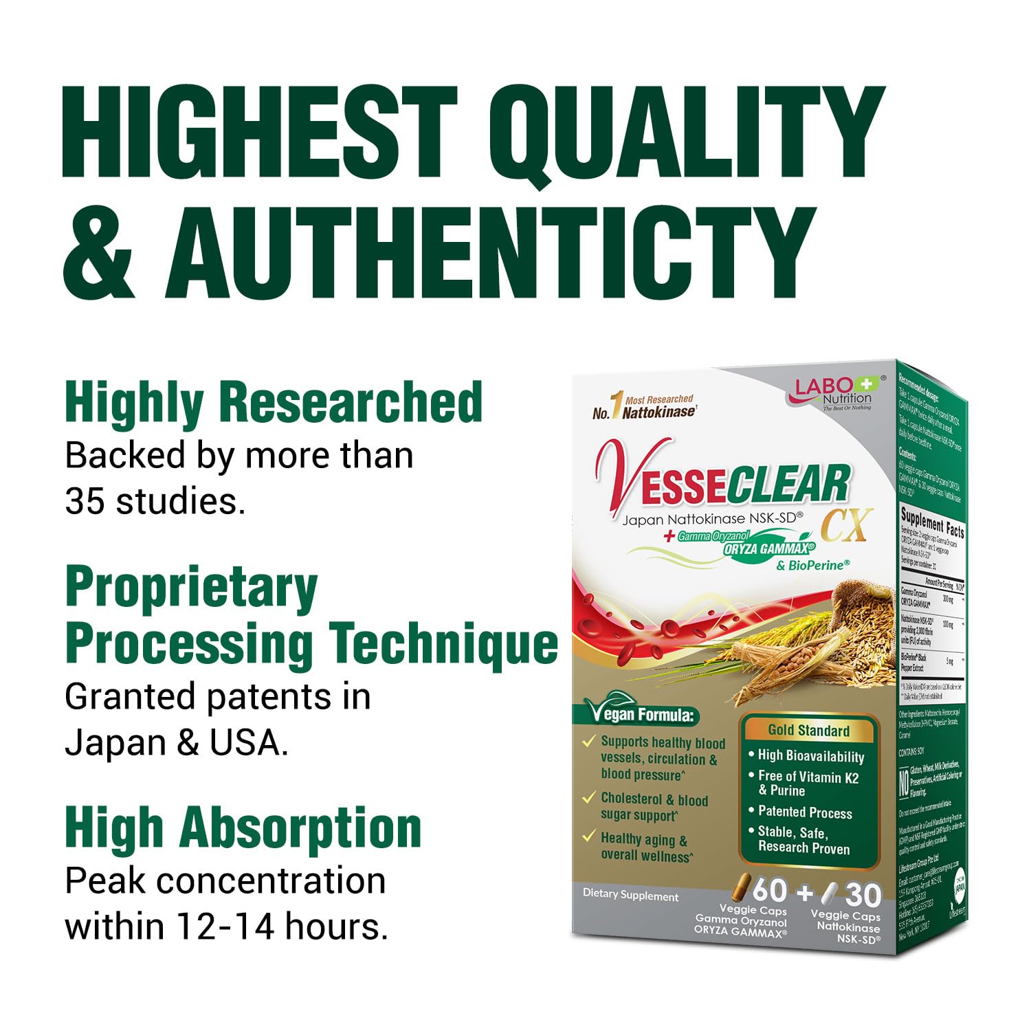 LABO Nutrition VesseCLEAR CX – gros plan sur capsule, formulation avancée