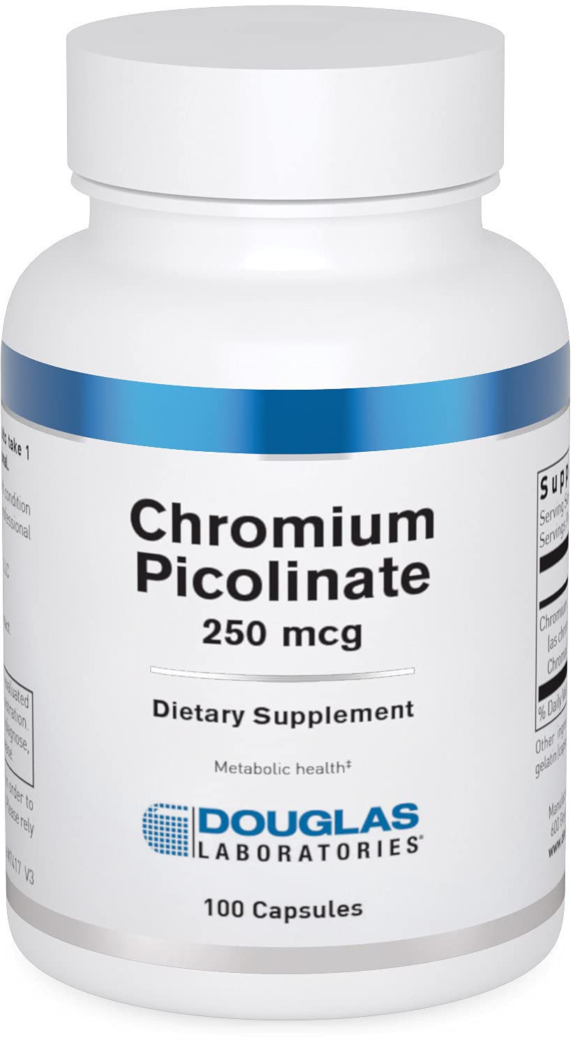 Laboratoires Douglas Chromium Picolinate en bouteille, 250 mcg, soutien potentiel au métabolisme.