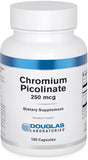 Laboratoires Douglas Chromium Picolinate en bouteille, 250 mcg, soutien potentiel au métabolisme.