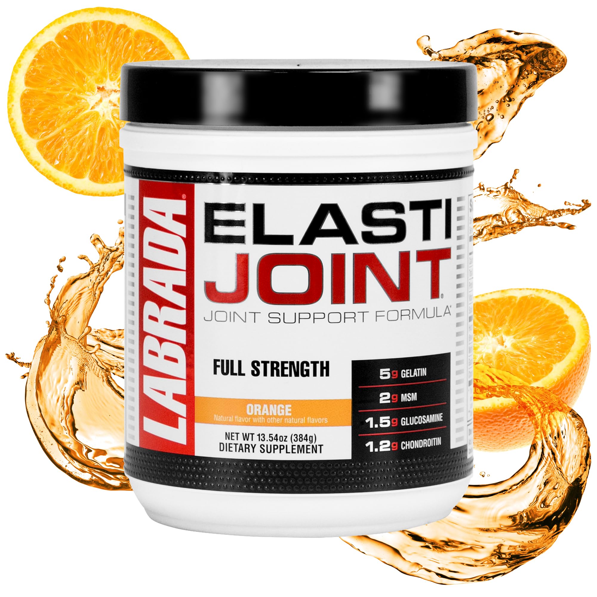 Labrada Elastijoint, bouteille orange, démonstration de présentation pratique.
