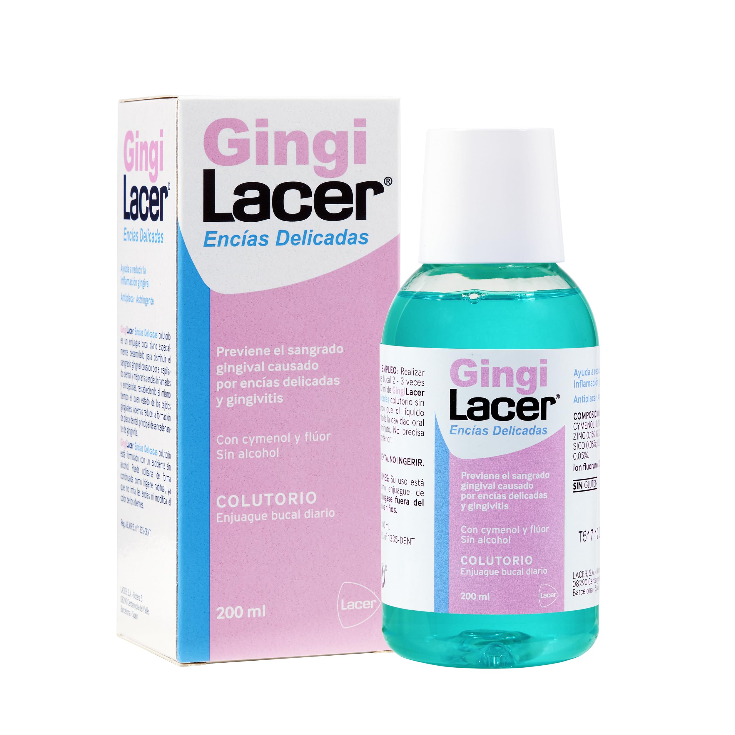 Gingi de Lacer, bouteille 100 ml, haleine fraîche après le brossage.