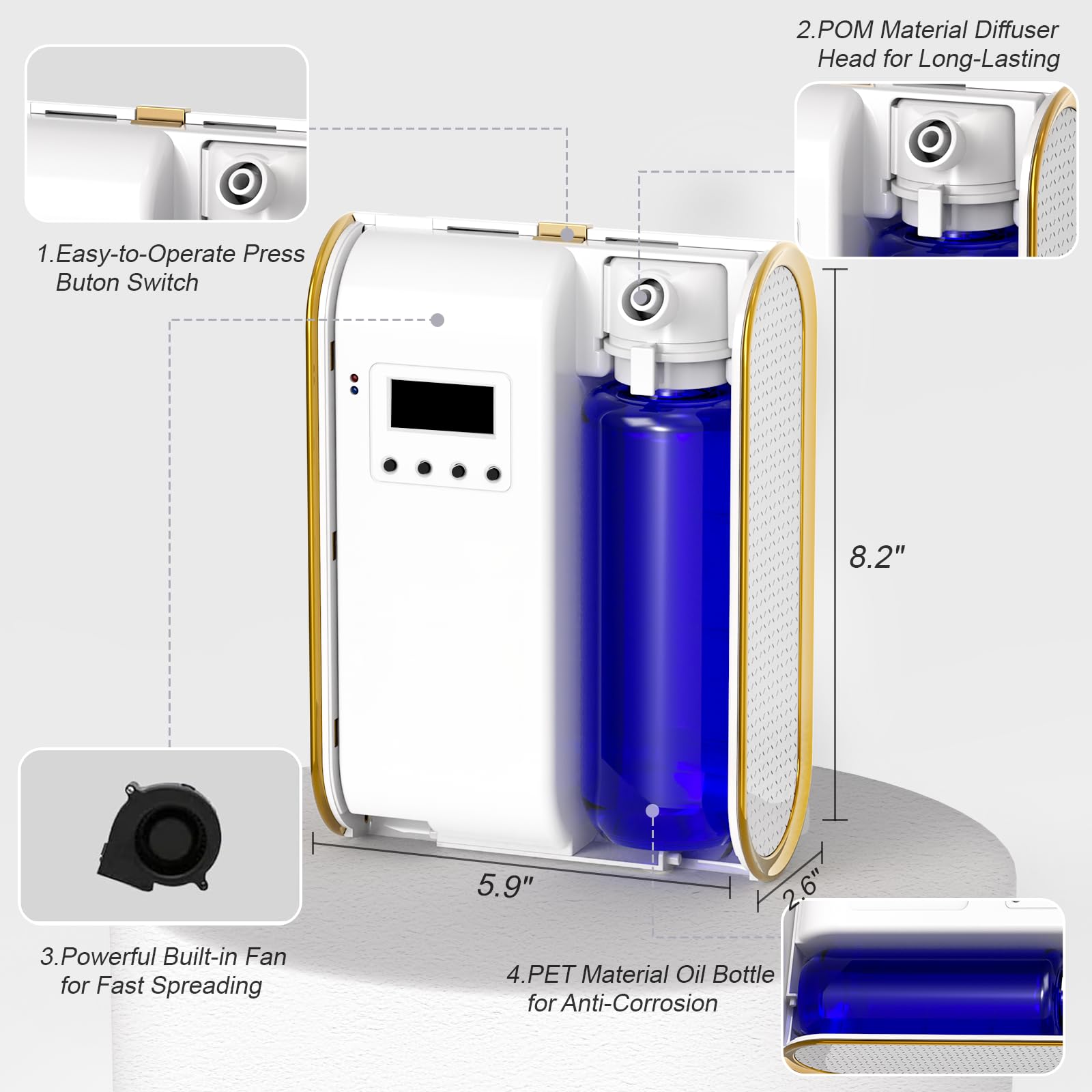 Lacidoll atomiseur remplaçable pour un entretien facilité et durable.