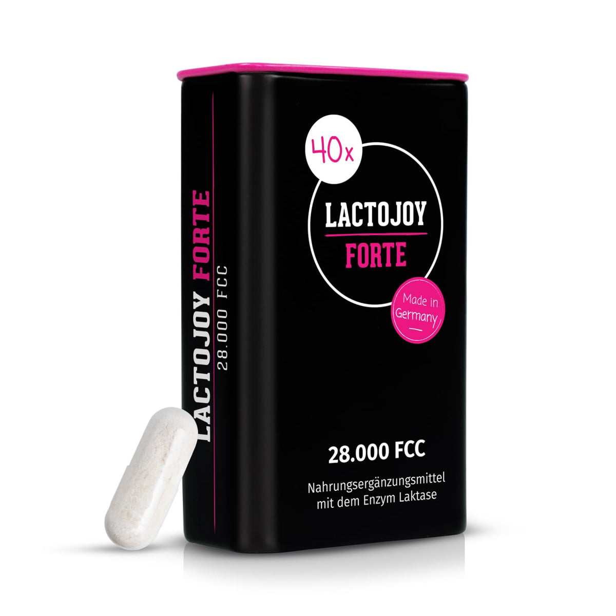 LactoJoy Forte: bouteille de gélules lactase 28 000 FCC