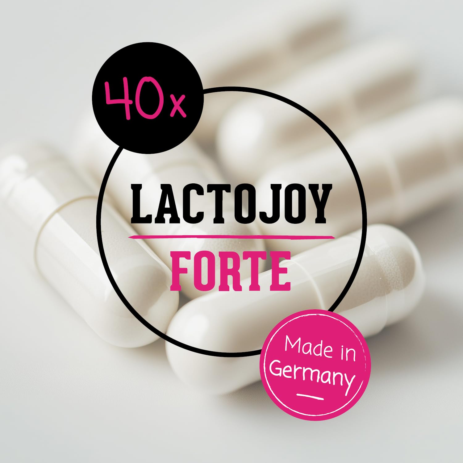 Ingrédients naturels: lactase et amidon de pomme sur LactoJoy Forte