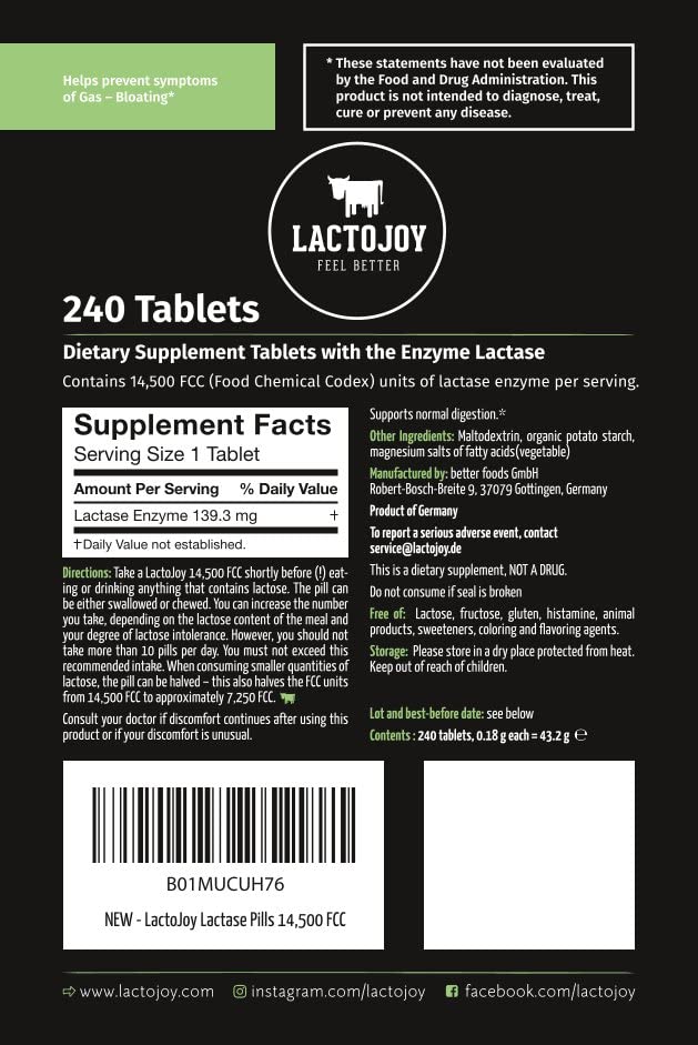 LactoJoy remplissage-240-unités, emballage de recharge pratique et durable.