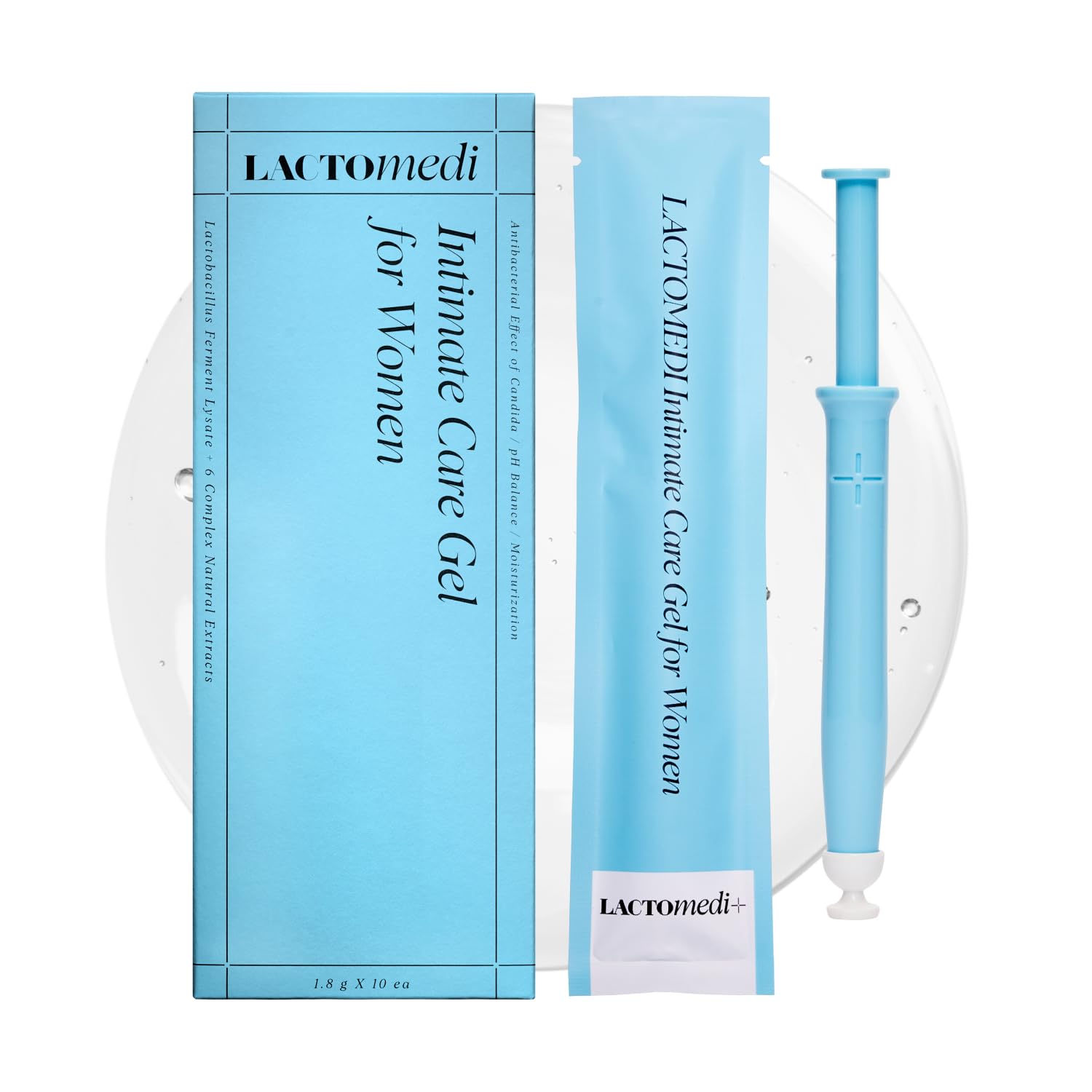 Lactomedi gel intime en bouteille-seringue avec application propre et pratique.