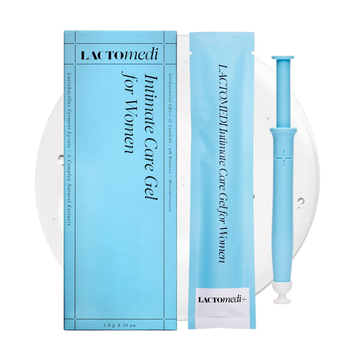 Lactomedi gel intime en bouteille-seringue avec application propre et pratique.