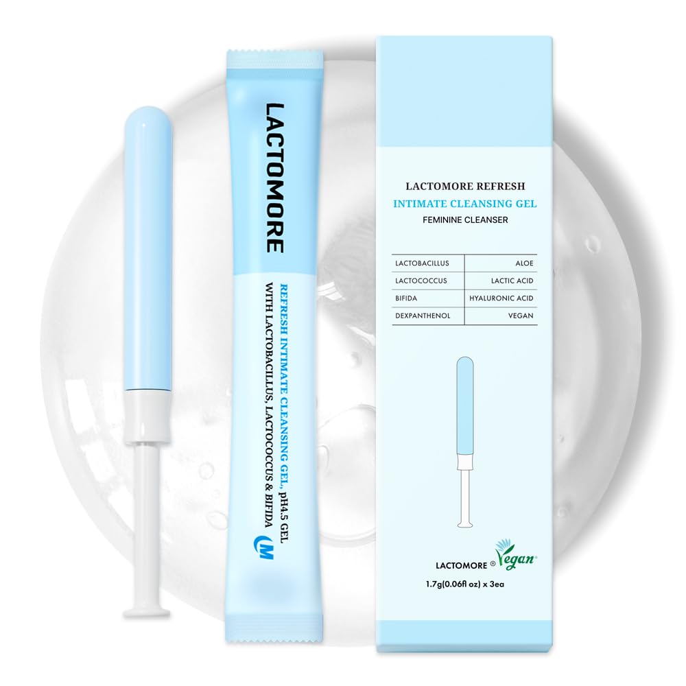 Lactomore Gel Nettoyant Intime – Bouteille, sensation de fraîcheur et douceur.