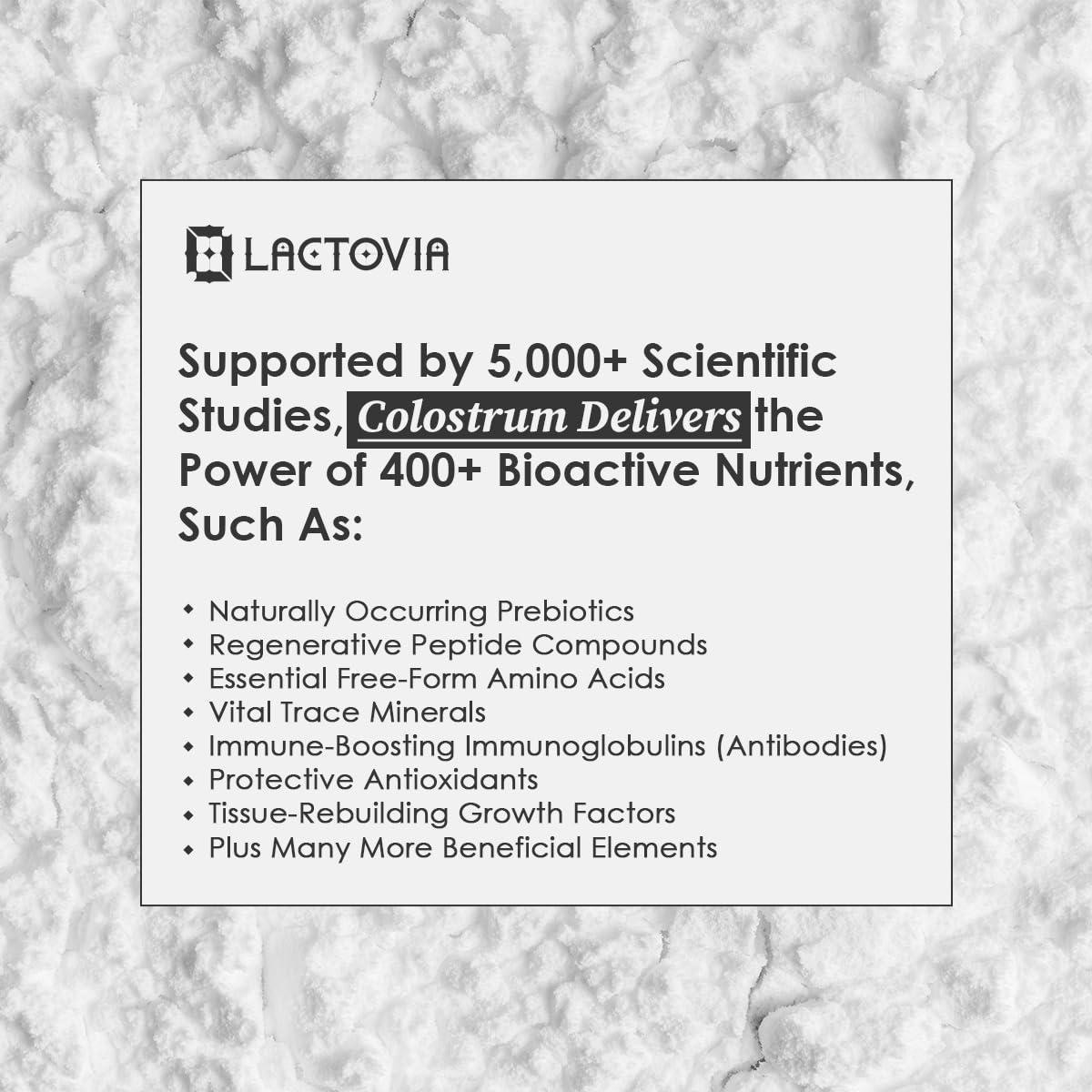 LACTOVIA colostrum bovin poudre — cuillère-dose pour dosage facile.