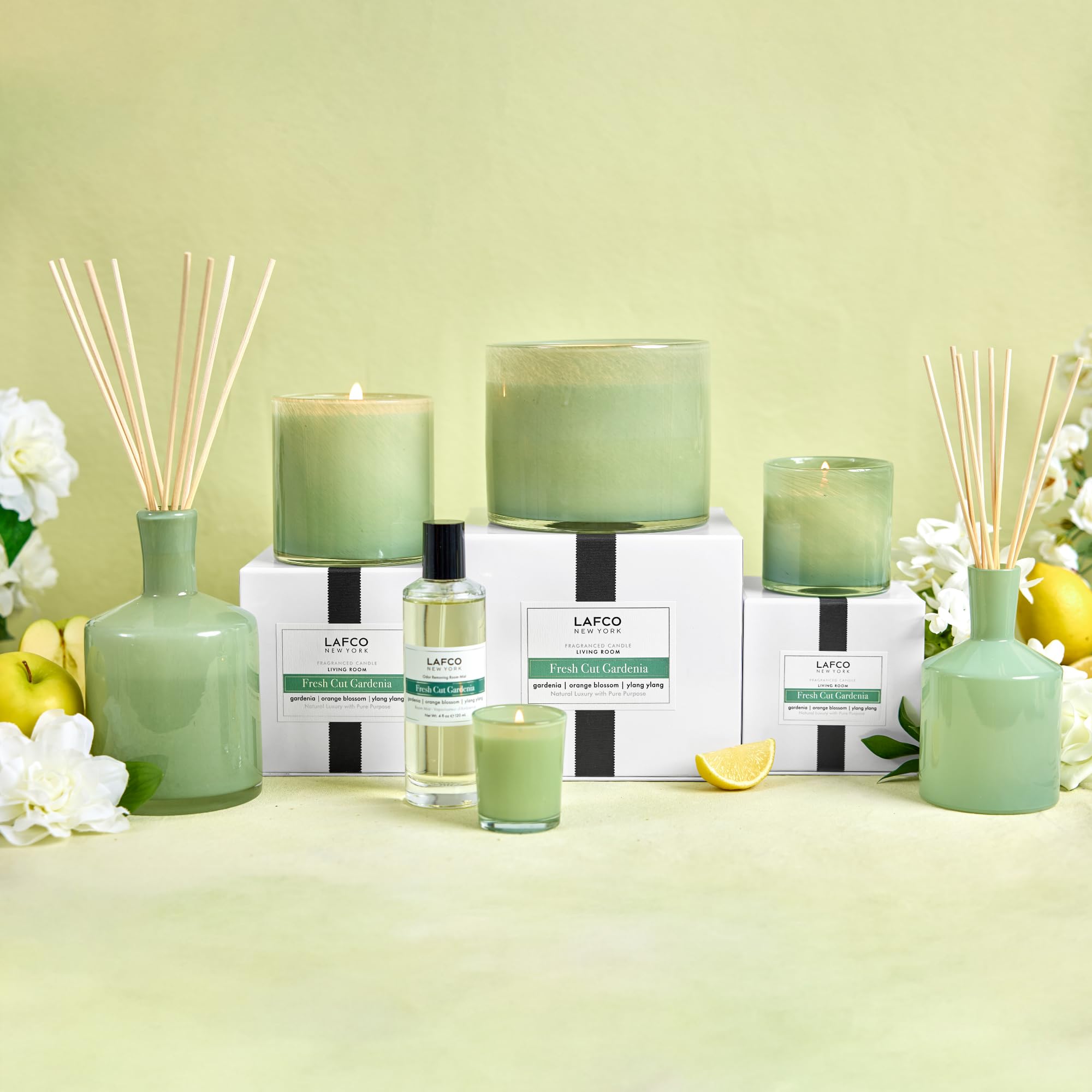LAFCO New York Bougie Gardenia : flamme lente pour une ambiance raffinée.
