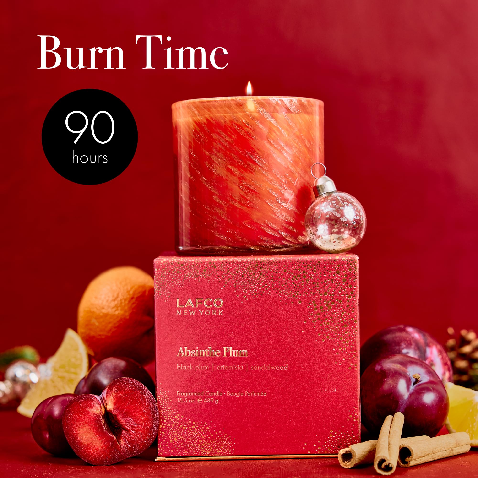 Notes de prune et épices Lafco Absinthe Plum, parfum riche et réconfortant.