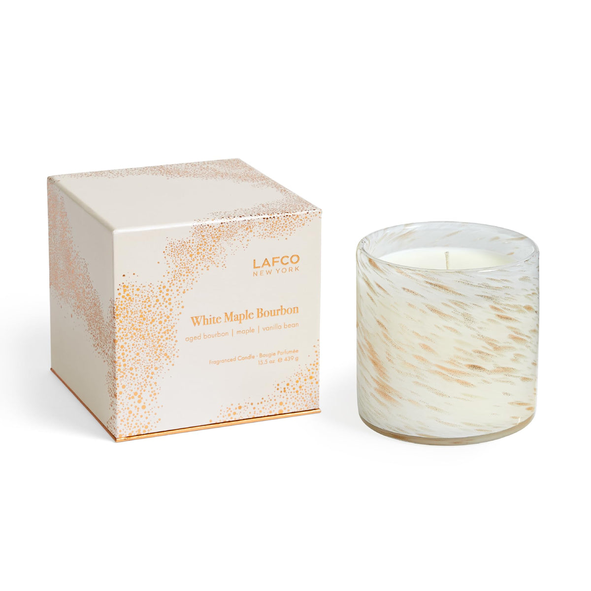 LAFCO New York Bougie Noël Signature avec verre soufflé, ambiance chaleureuse et parfum durable.