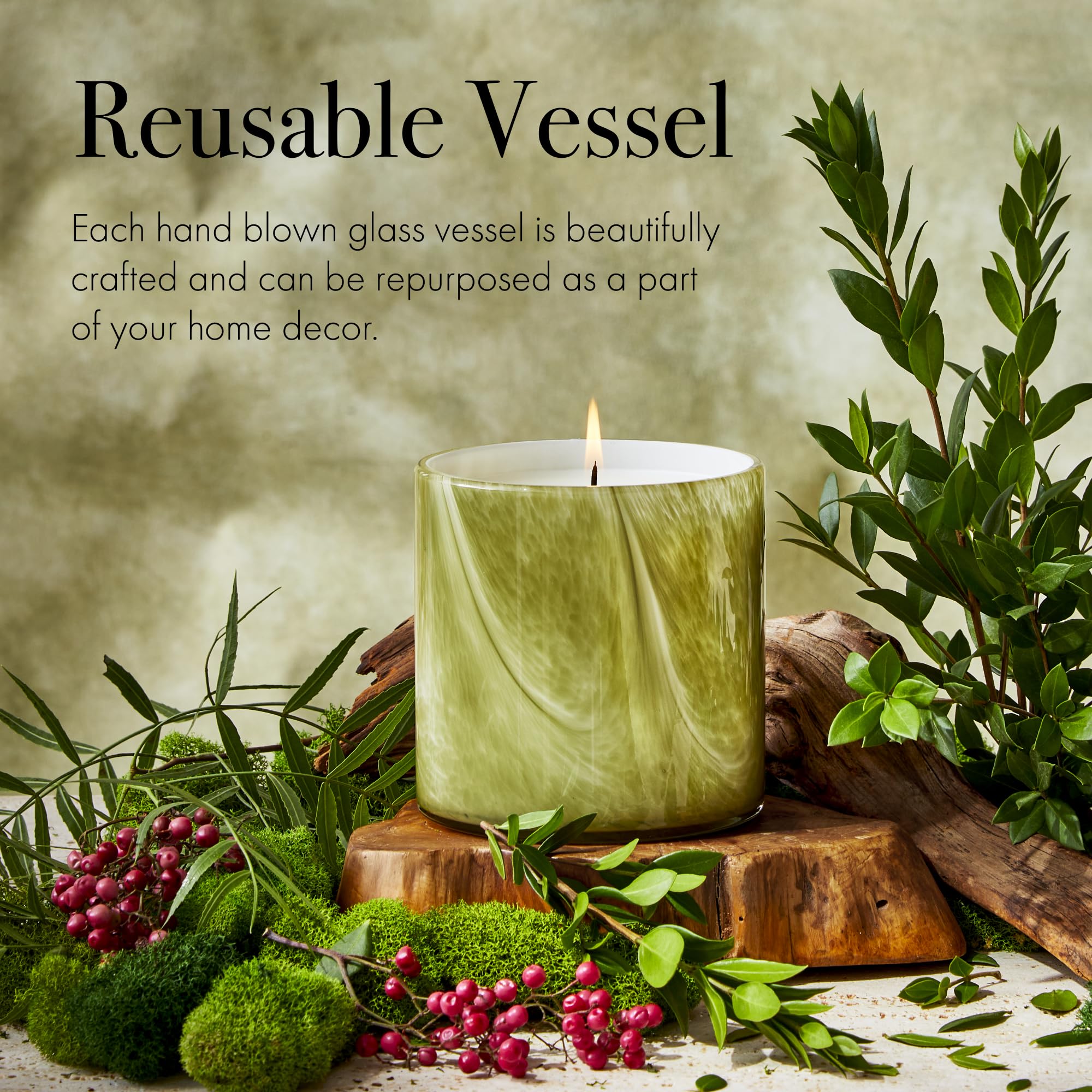 Vase en verre réutilisable de la bougie Andean Myrtle par LAFCO New York