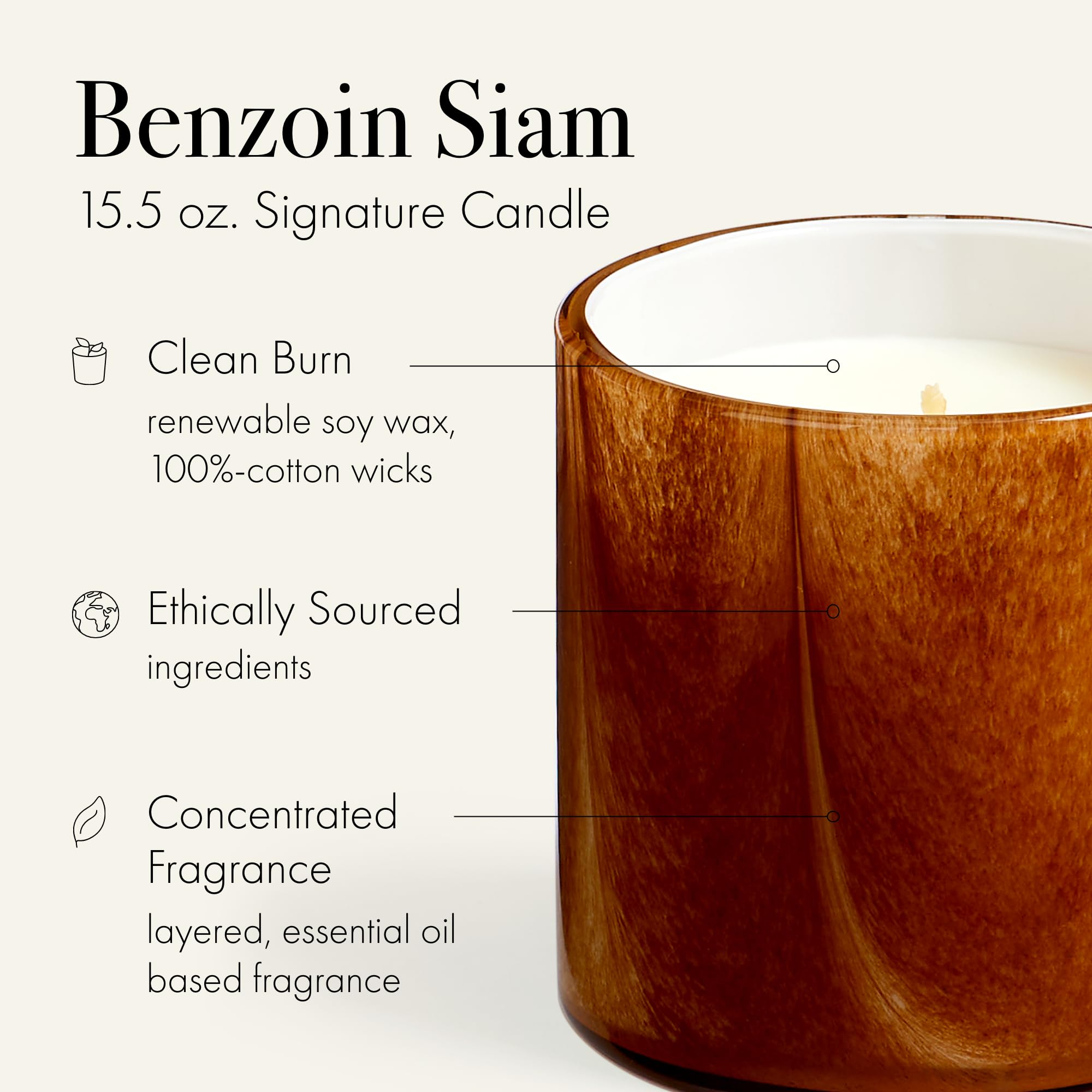 Étiquette parfumée Benzoin Siam signée LAFCO New York.
