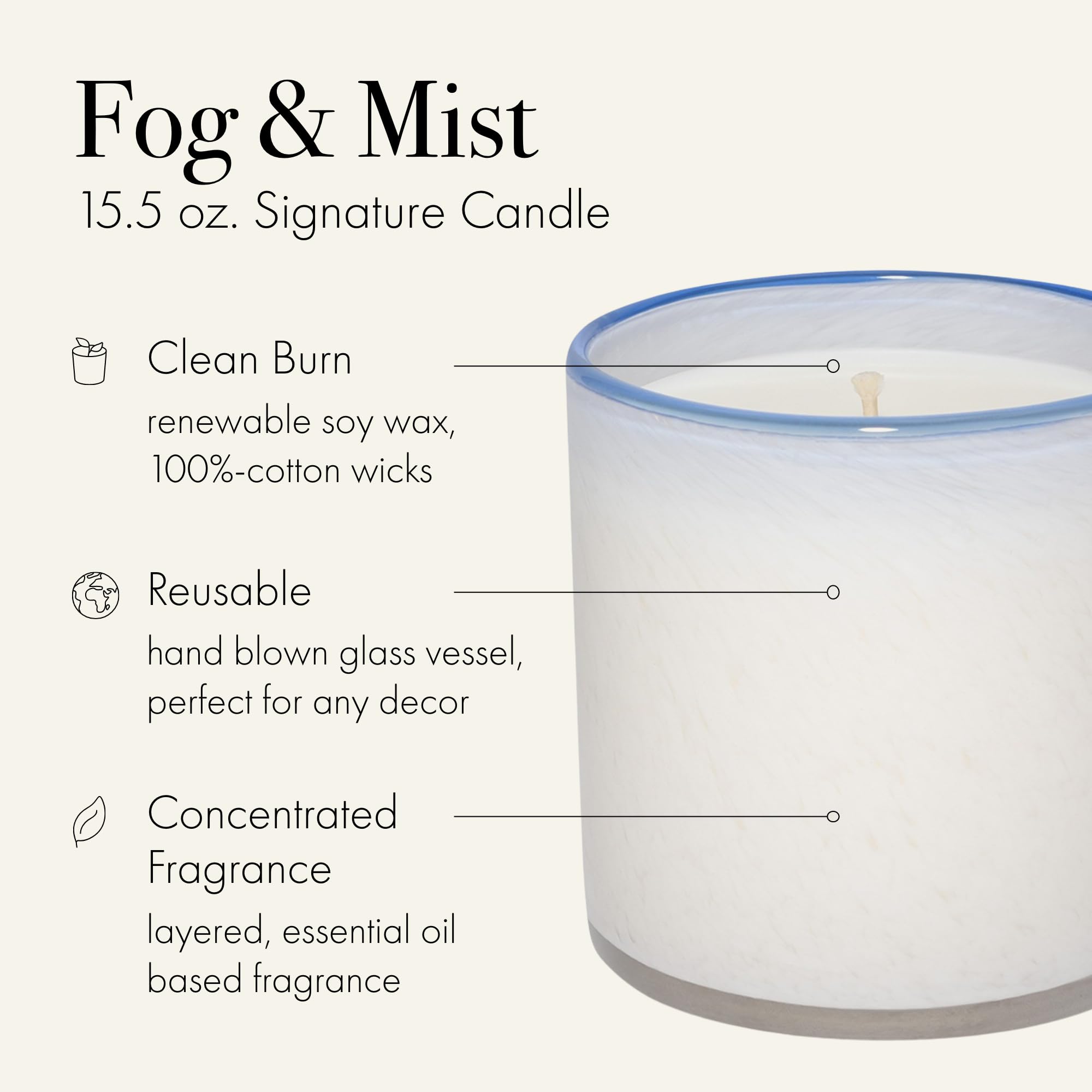 Bougie Fog & Mist de LAFCO New York: flamme douce et atmosphère sereine