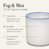 Bougie Fog & Mist de LAFCO New York: flamme douce et atmosphère sereine