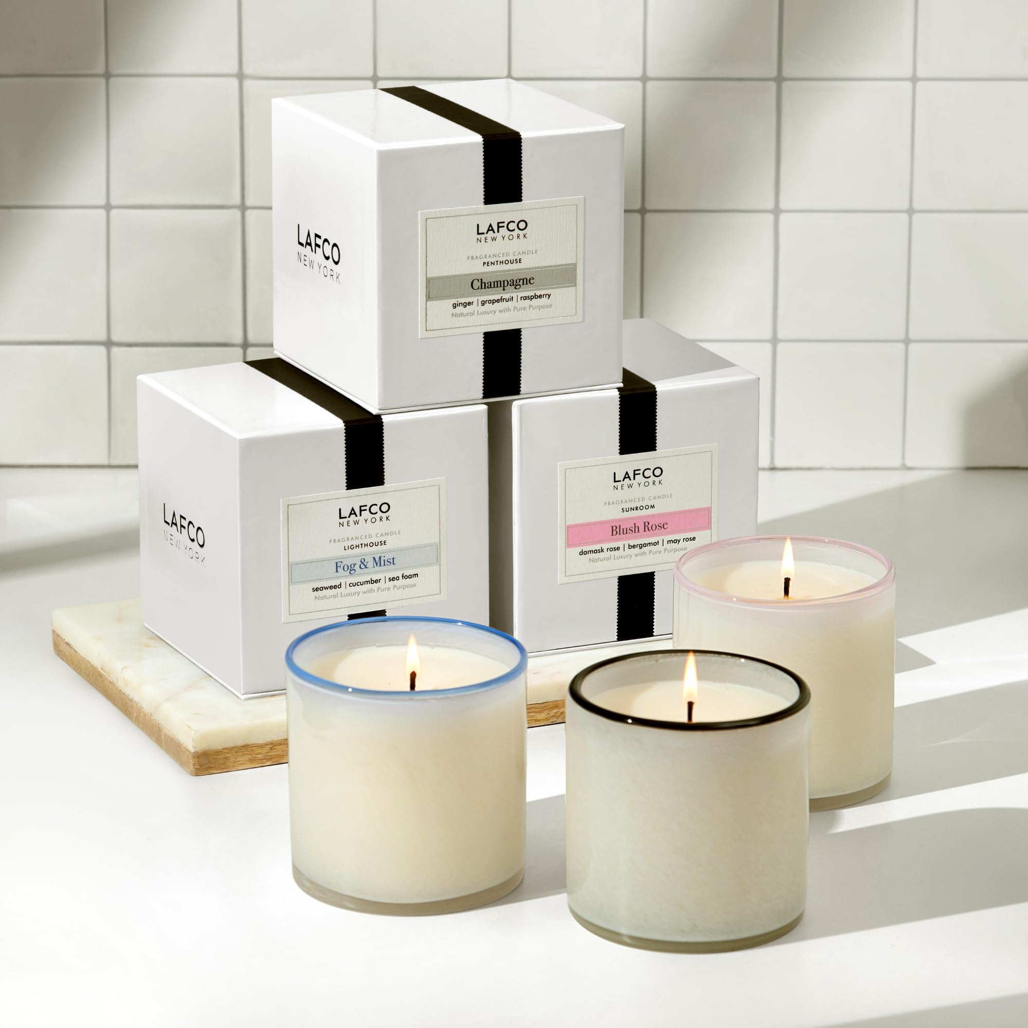Bougie Fog & Mist de LAFCO New York: verre décoratif réutilisable pour une touche chic