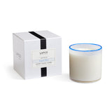 Bougie Fog & Mist de LAFCO New York: verre soufflé, ambiance élégante et parfum durable