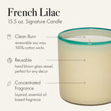 Bougie LAFCO New York Signature, cire soja renouvelable, diffusion durable